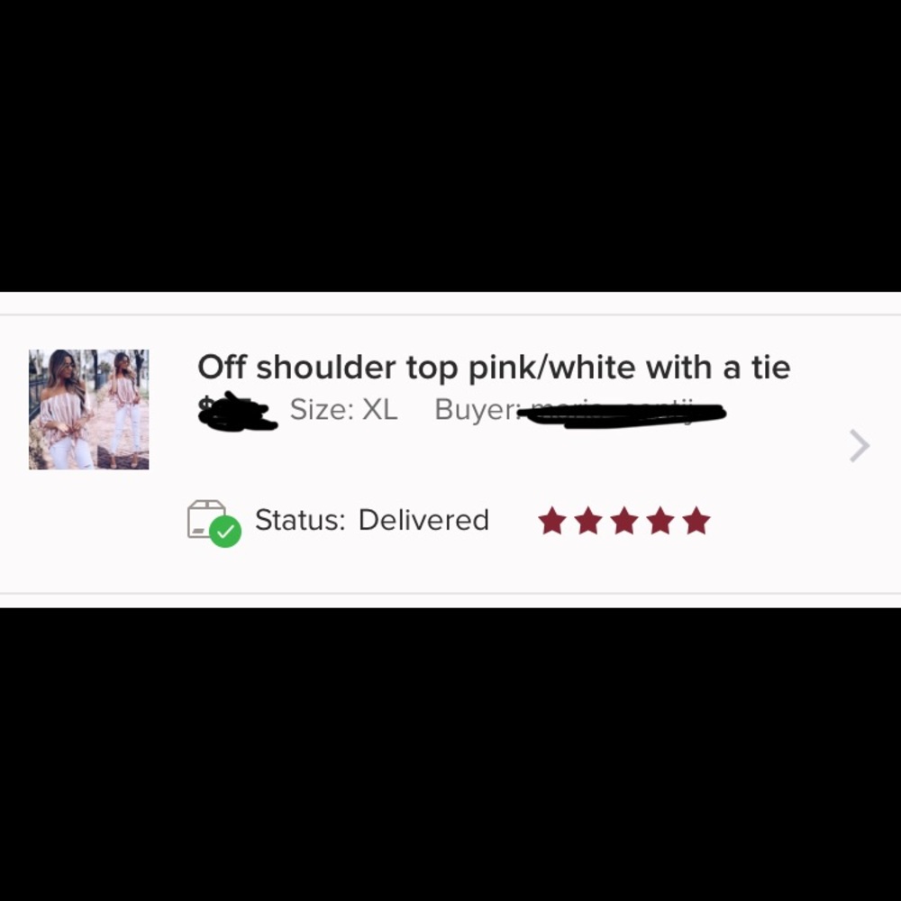 (Restocked sizes) Off shoulder top pink/white - Picture 5 of 10